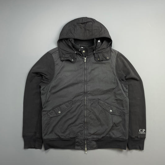 C.P. Company Grey 00s Cotton Detachable Hood Zip-Through Jacket