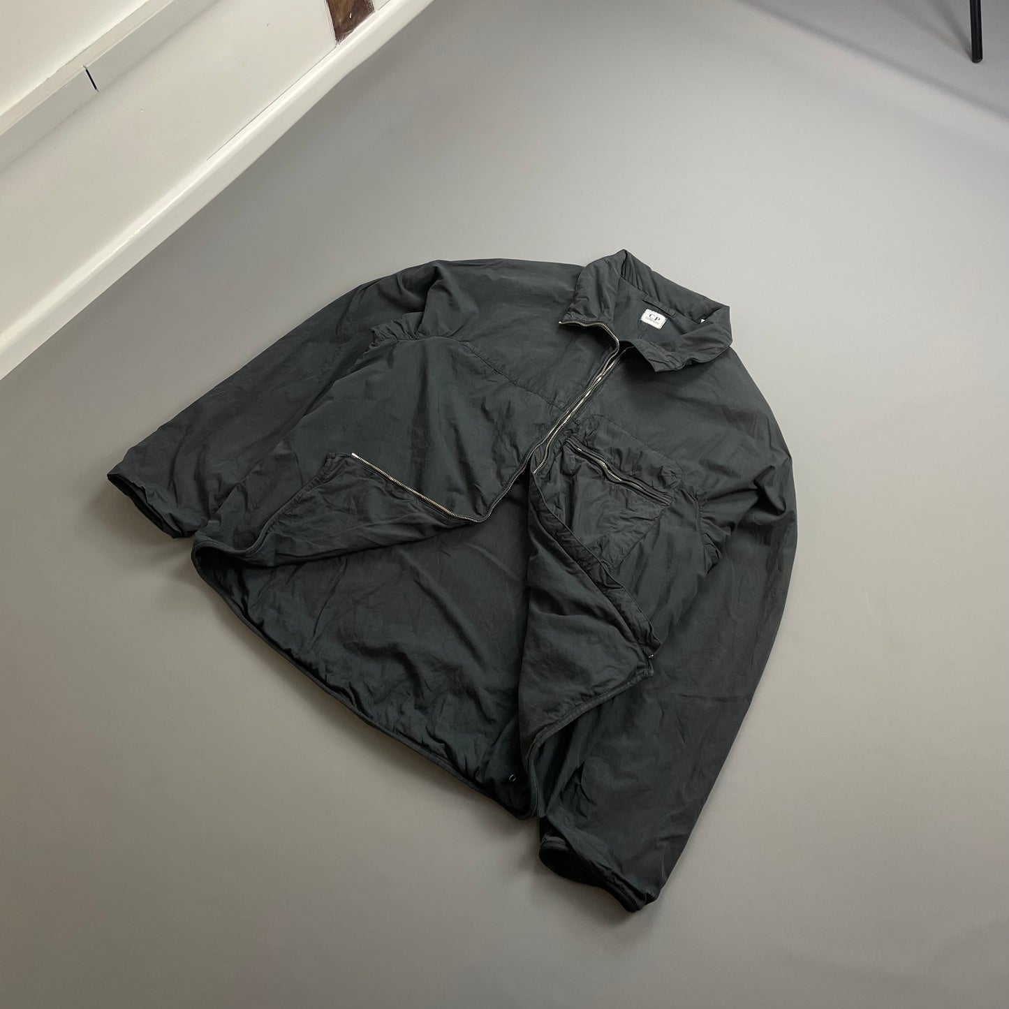 C.P. Company Black/Grey AW04 Cotton & Nylon Lightweight Lined Harrington Jacket