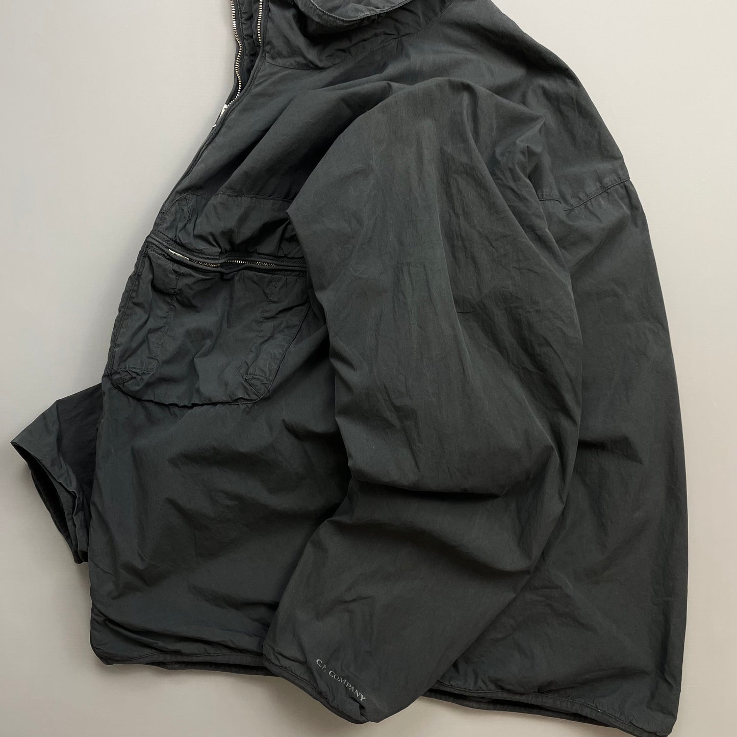 C.P. Company Black/Grey AW04 Cotton & Nylon Lightweight Lined Harrington Jacket