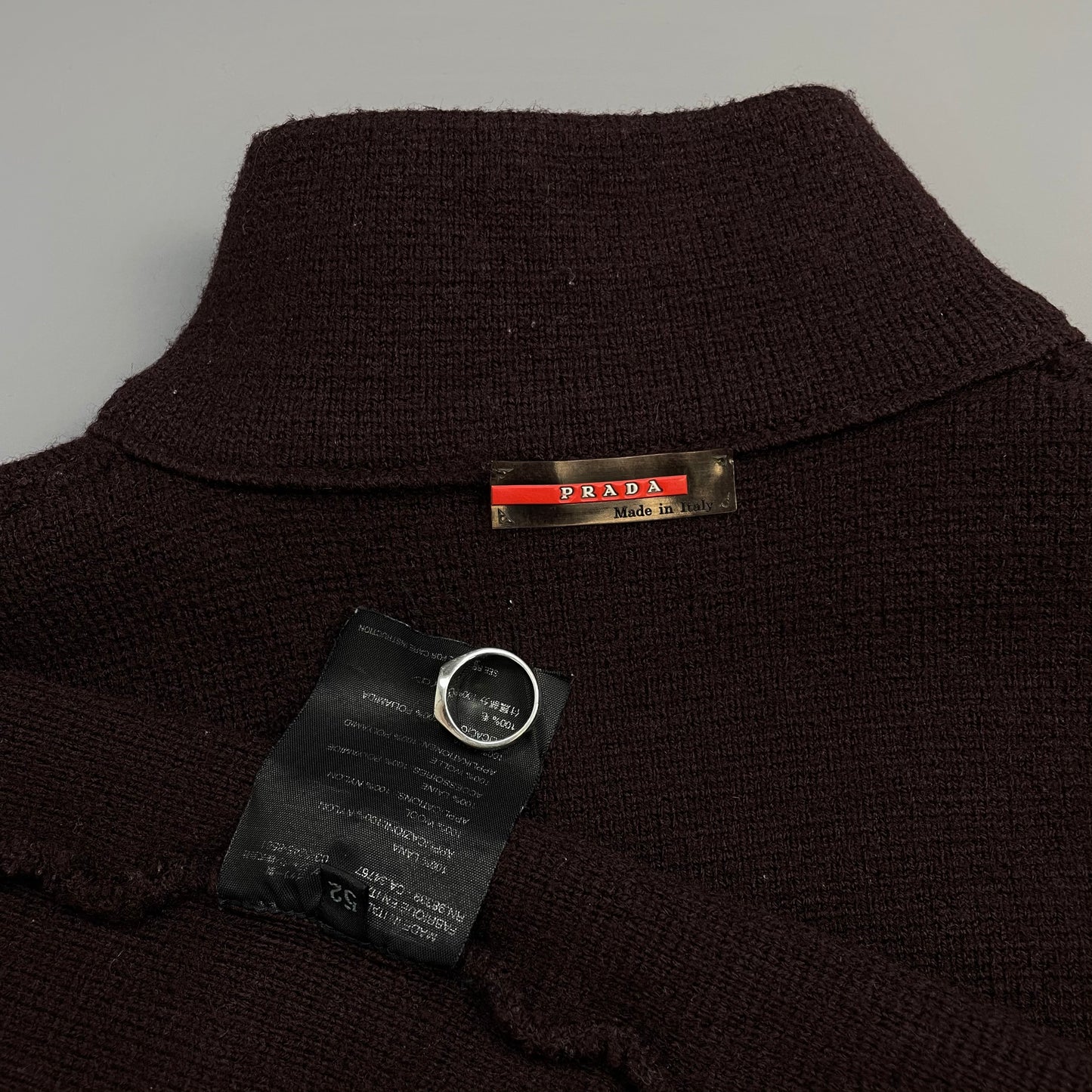 Prada Sport Burgundy 00s Wool Half-Zip Jumper
