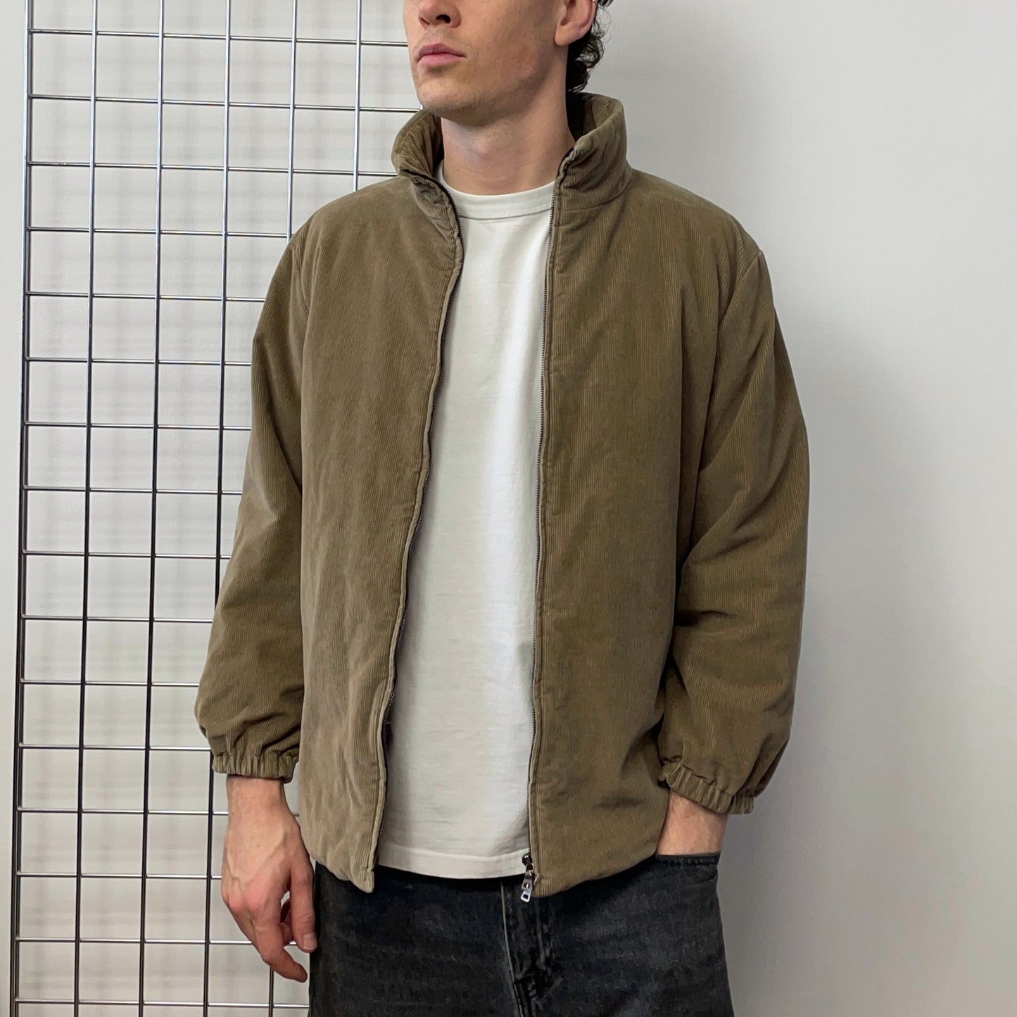 Prada Sport Brown 00s Padded Quilt-Lined Corduroy Jacket