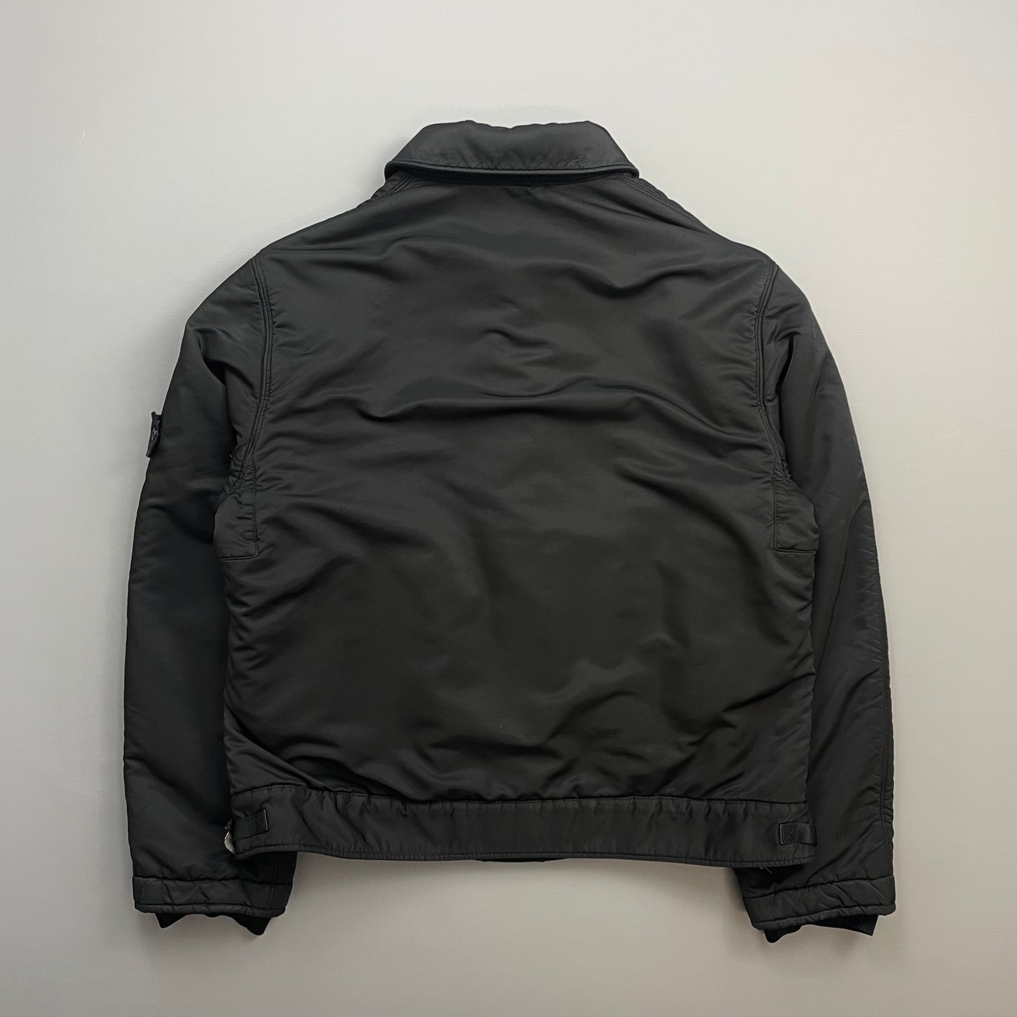 Stone Island Black AW08 Fleece-Lined Harrington Buckle Bomber Jacket