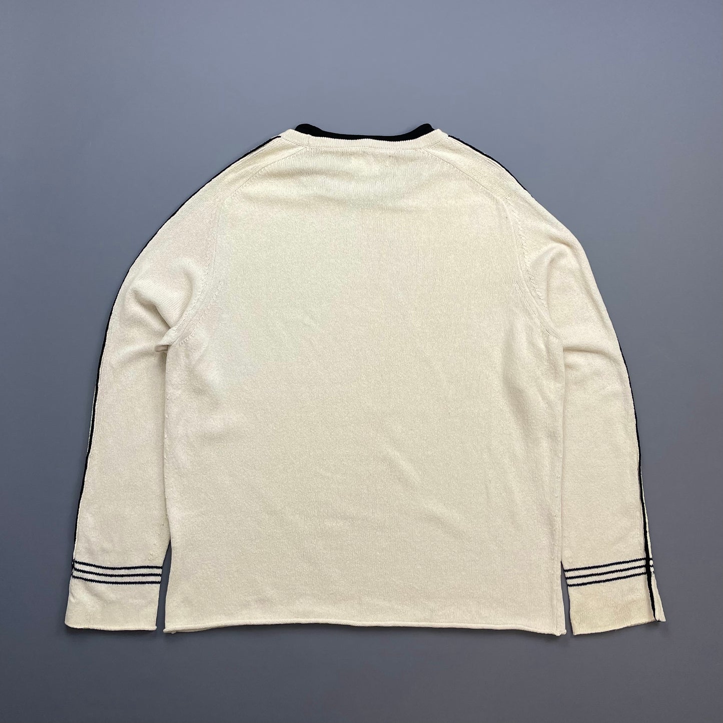 Stone Island Cream SS05 Midweight Cuff-Emblem Knit Jumper