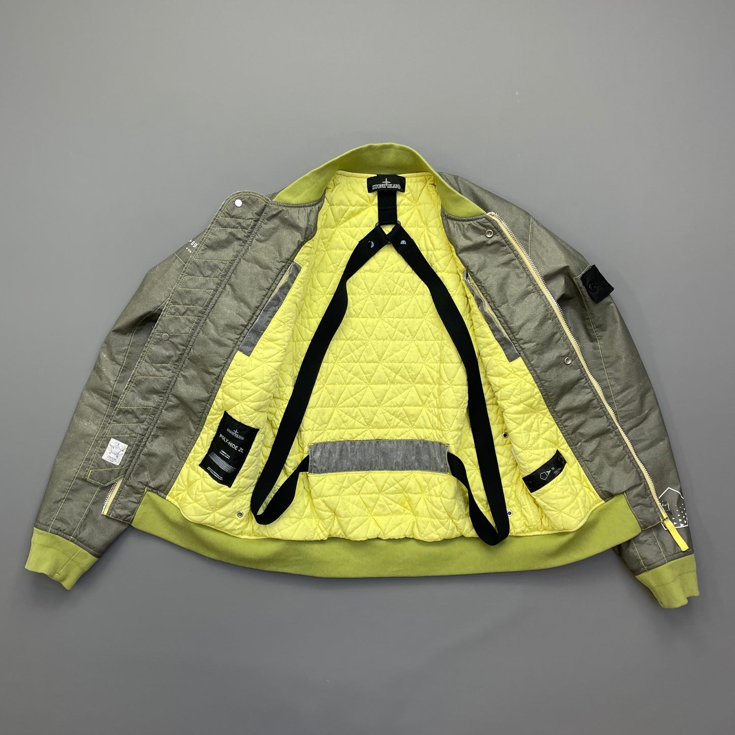 Stone Island Green Poly-Hide 2L Shadow Project 10th Anniversary Bomber Jacket 2018