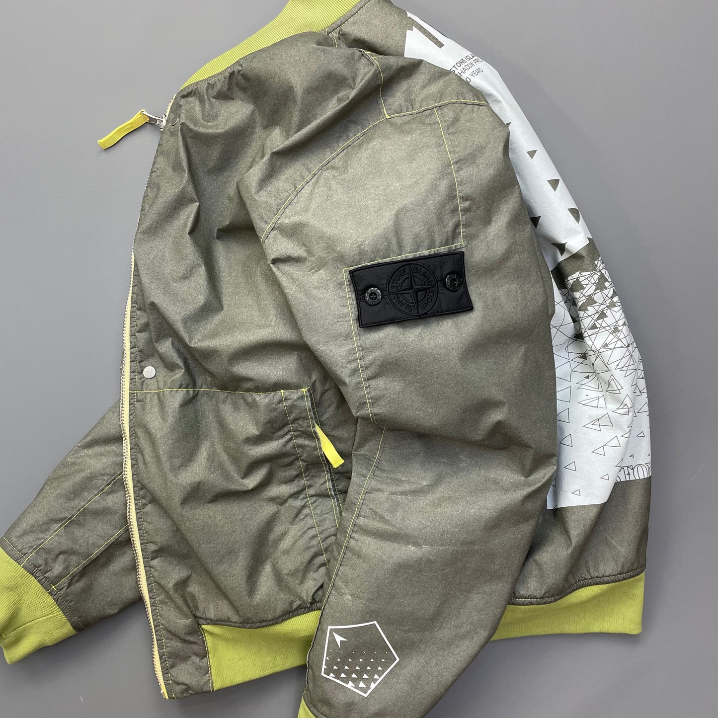 Stone Island Green Poly-Hide 2L Shadow Project 10th Anniversary Bomber Jacket 2018