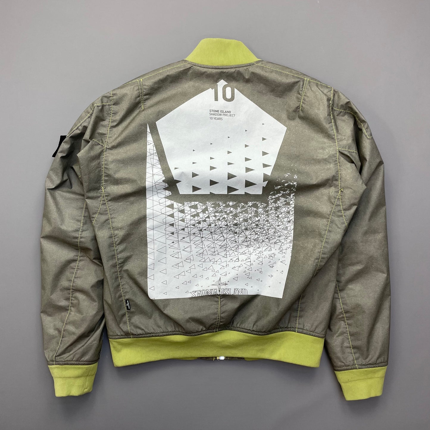 Stone Island Green Poly-Hide 2L Shadow Project 10th Anniversary Bomber Jacket 2018
