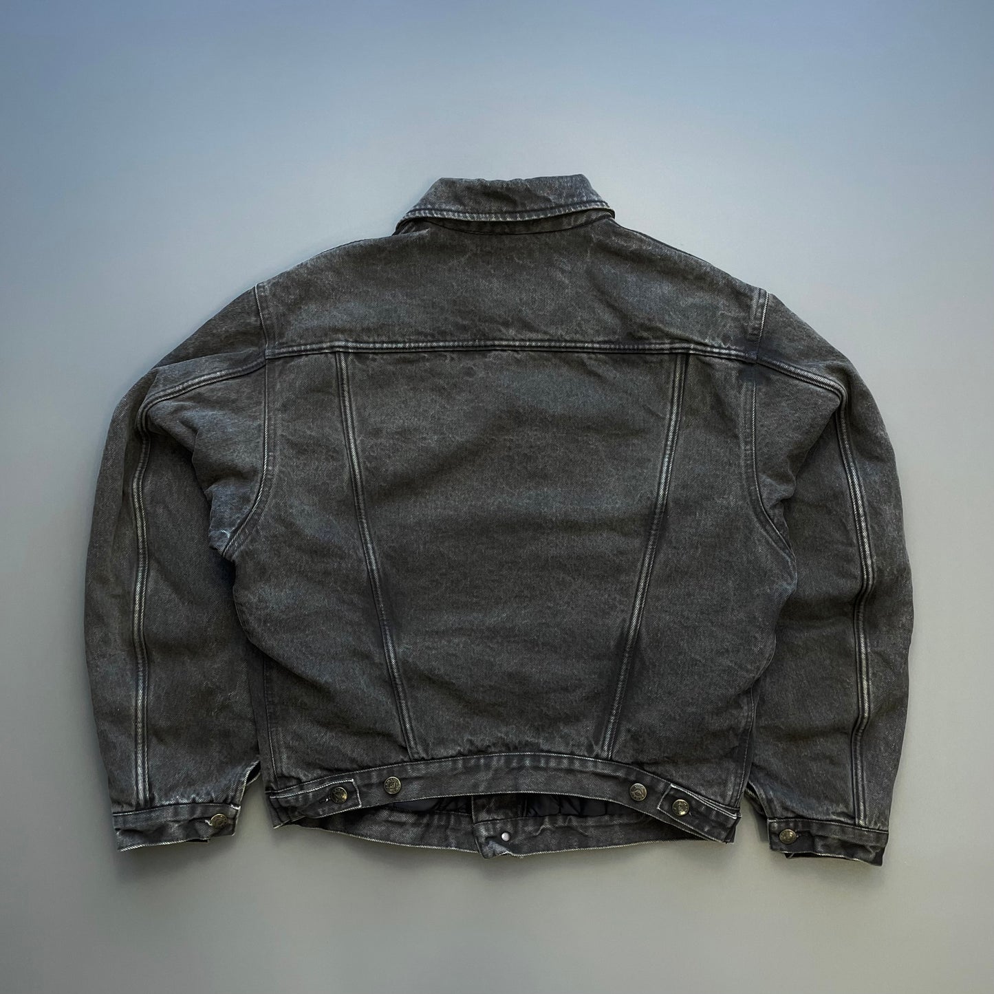 Armani Jeans Black 90s Denim Padded Trucker Jacket