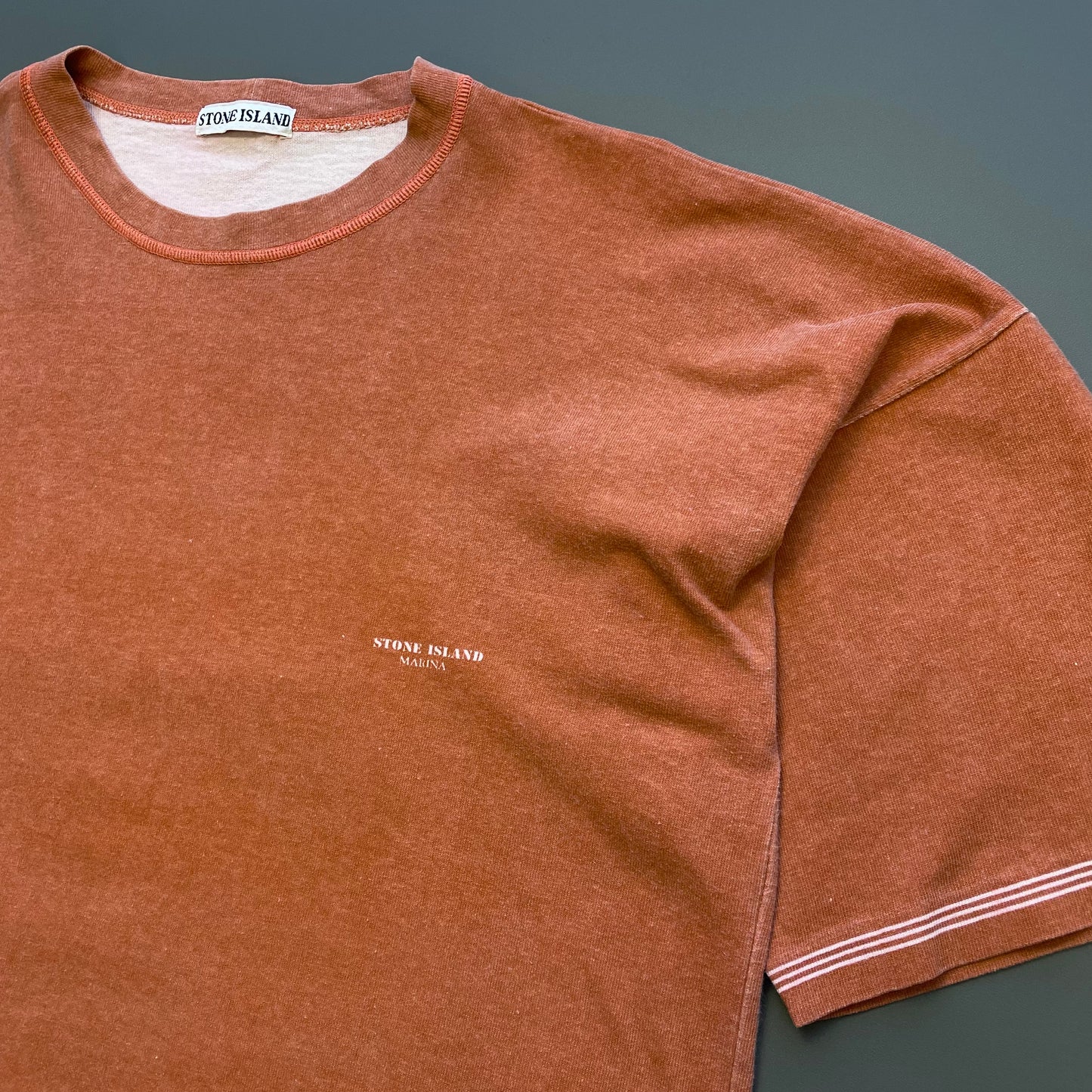 Stone Island Burnt Orange 80s Marina Spellout T-Shirt
