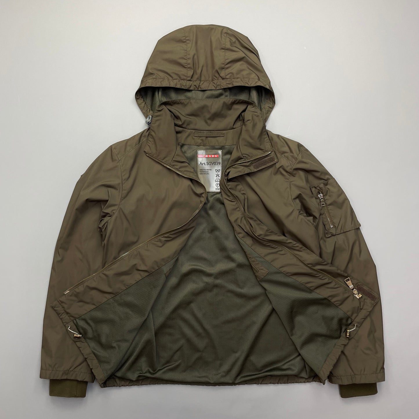 Prada Sport Brown Nylon Hooded 2008 Jacket