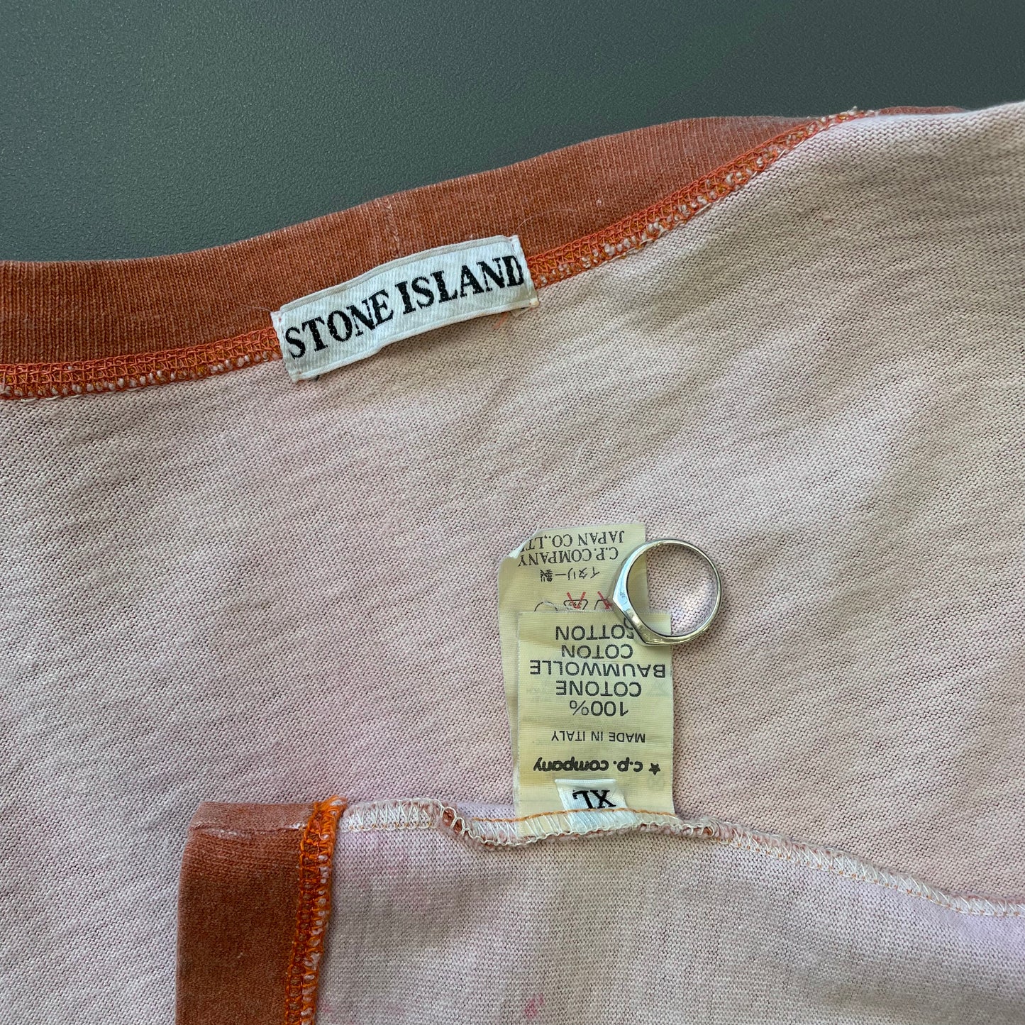 Stone Island Burnt Orange 80s Marina Spellout T-Shirt