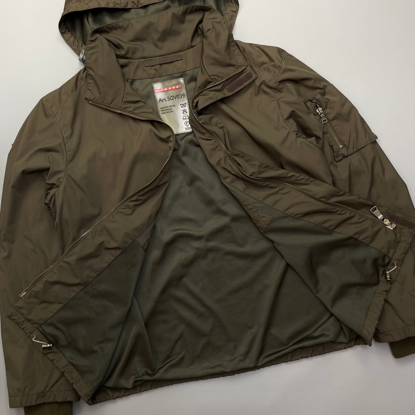 Prada Sport Brown Nylon Hooded 2008 Jacket