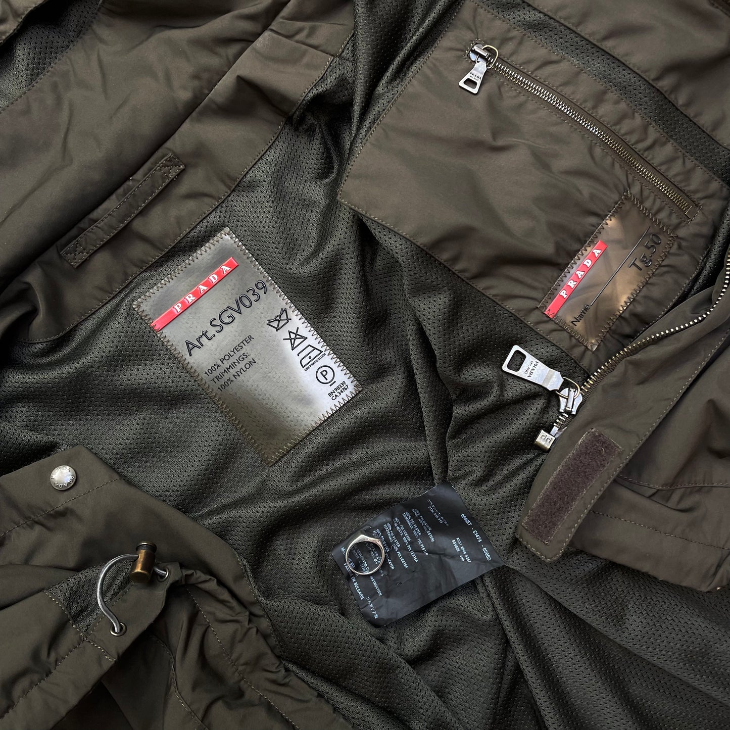 Prada Sport Brown Nylon Hooded 2008 Jacket