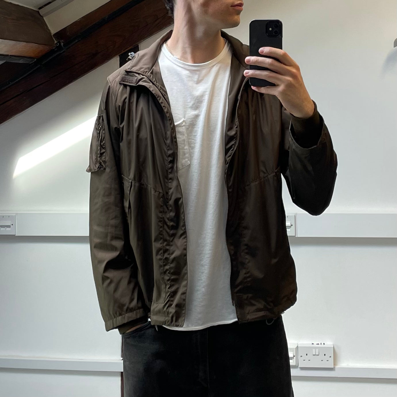 Prada Sport Brown Nylon Hooded 2008 Jacket