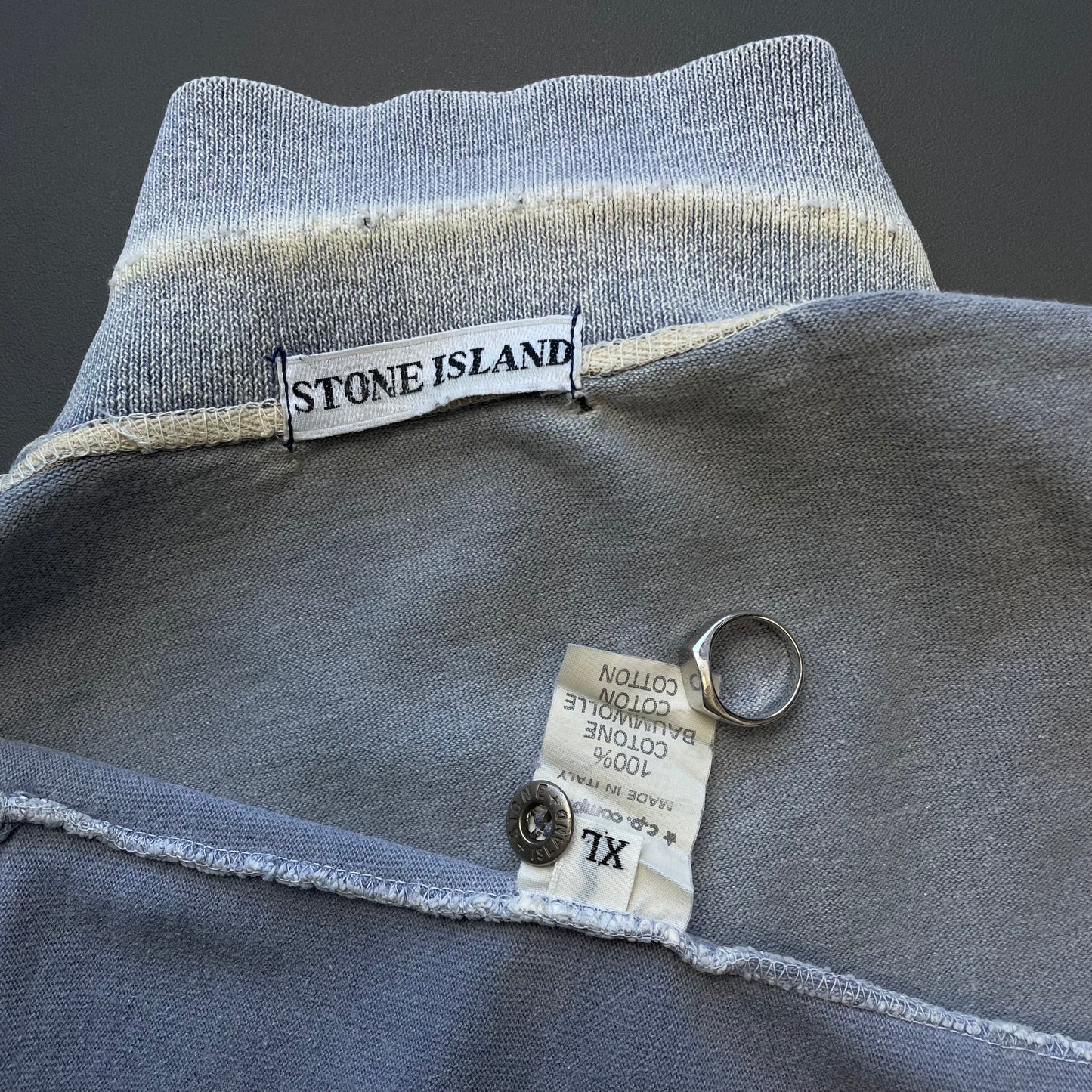 Stone Island Light Blue 80s Silver Button Polo Shirt