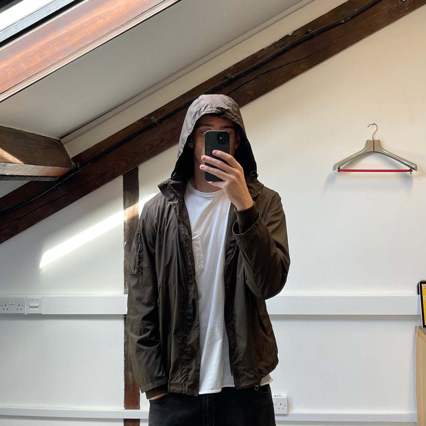 Prada Sport Brown Nylon Hooded 2008 Jacket