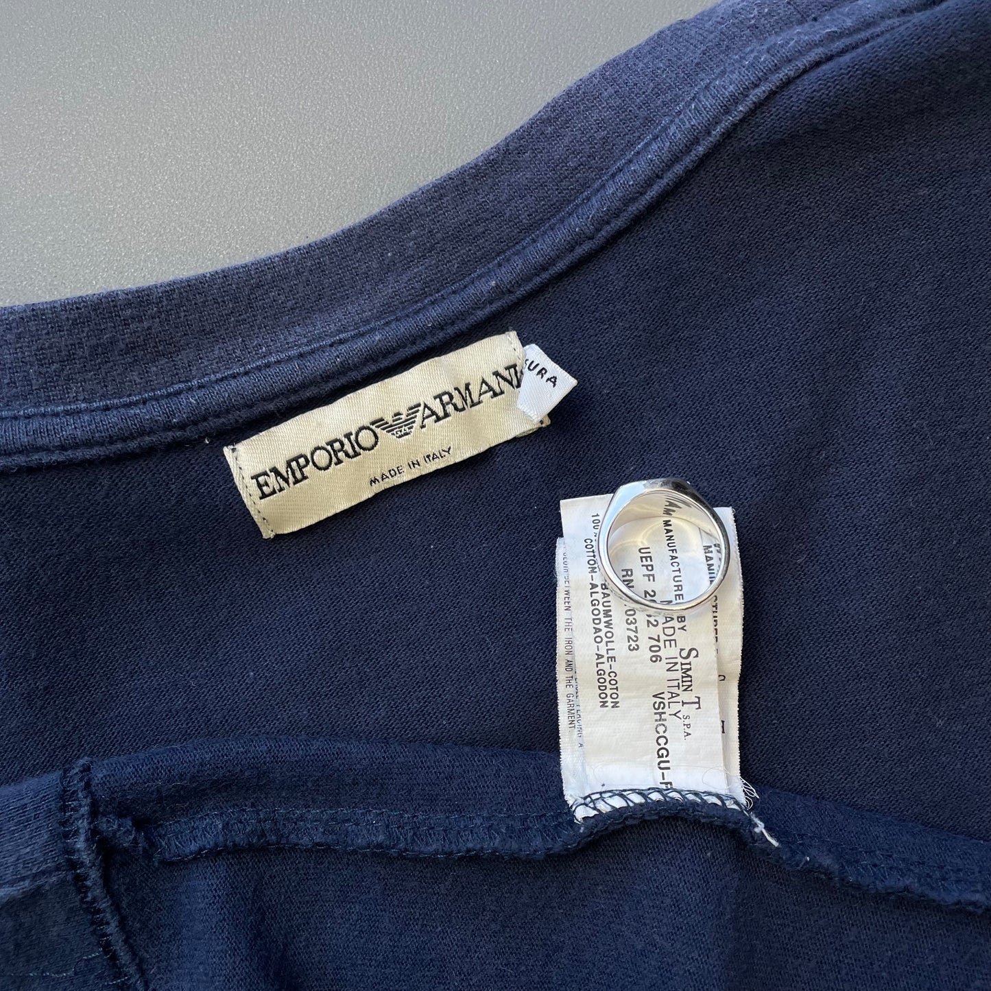 Emporio Jeans Navy 00s ' AJ' Spellout Tee