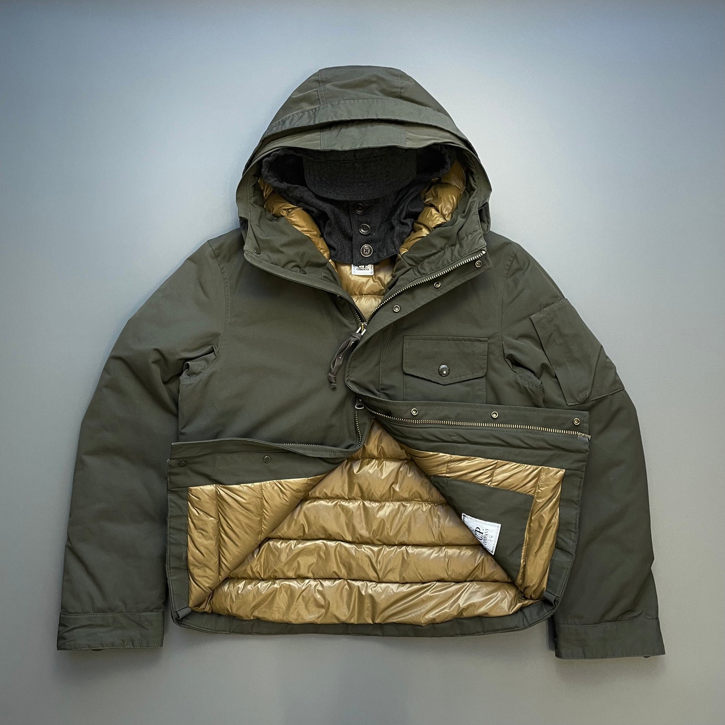 C.P. Company Khaki Green Down-Padded Hooded Jacket