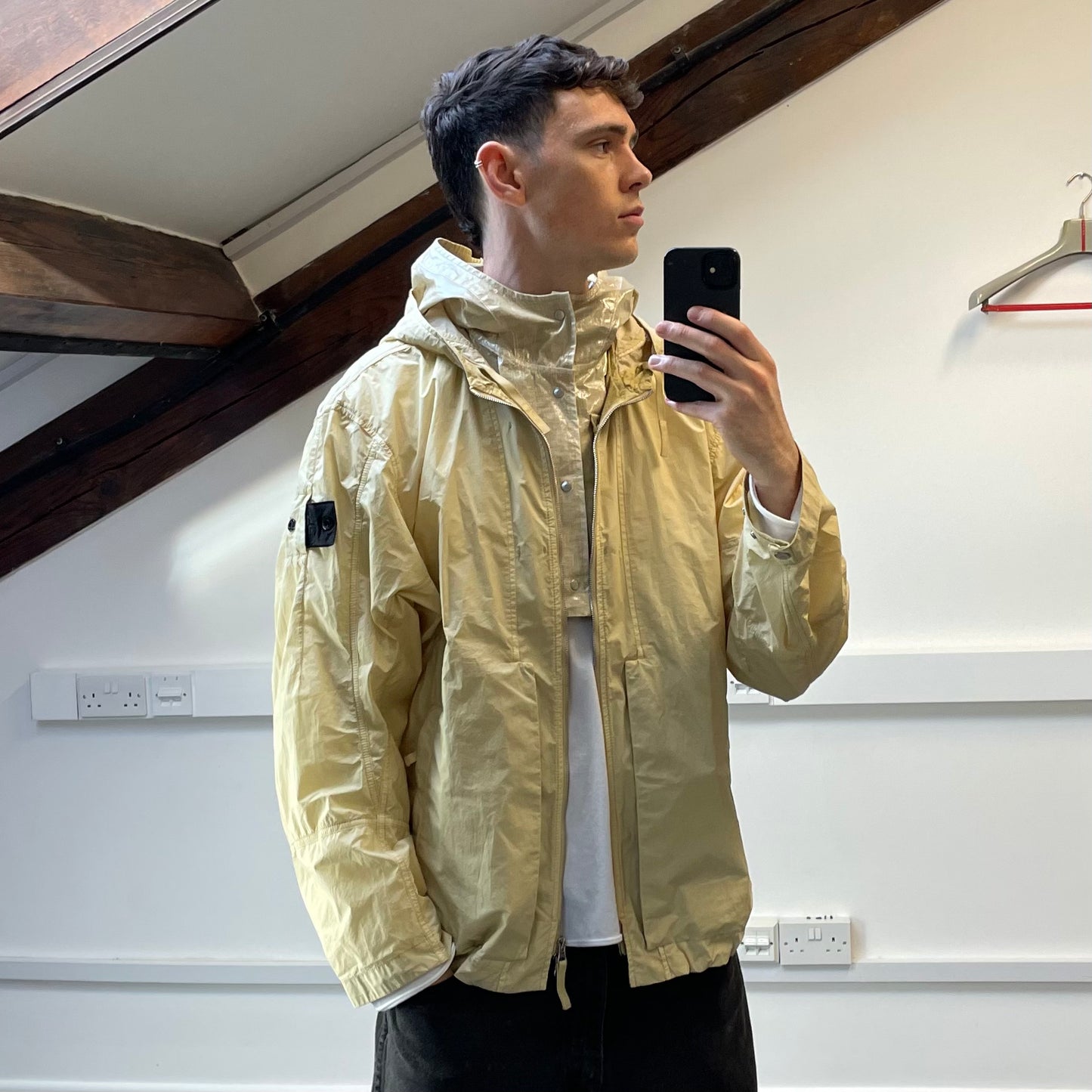Stone Island Cream Shadow Project HD Pelleovo Cotton-TC Lightweight Jacket SS22