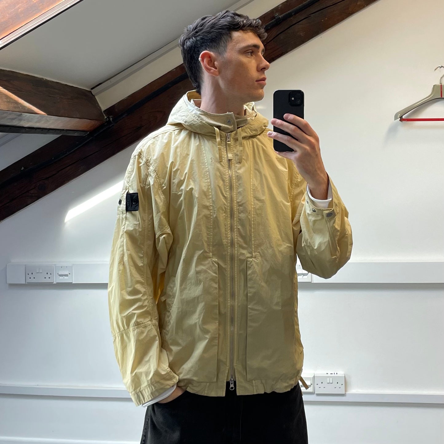 Stone Island Cream Shadow Project HD Pelleovo Cotton-TC Lightweight Jacket SS22