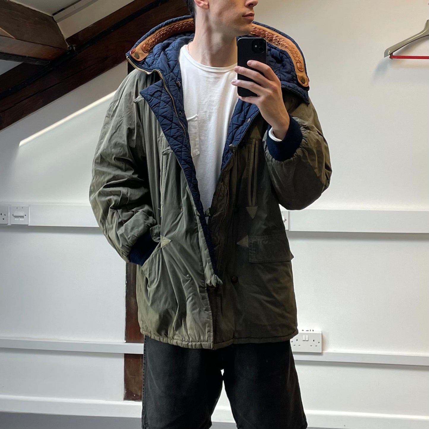 C.P. Company Khaki Vintage 1986 'Ideas from Massimo Osti' Reversible Khaki Park Coat