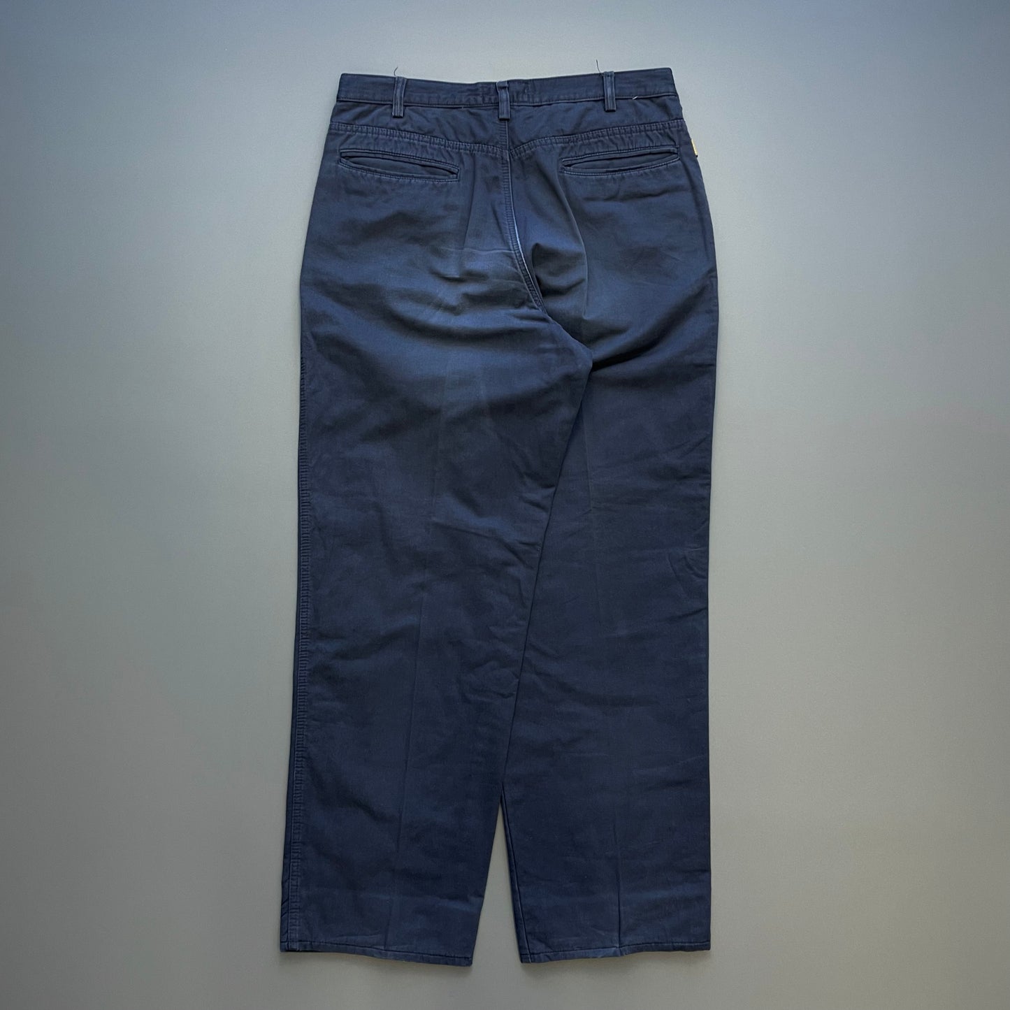 Armani Jeans Navy 90s Cotton Pleated Trousers