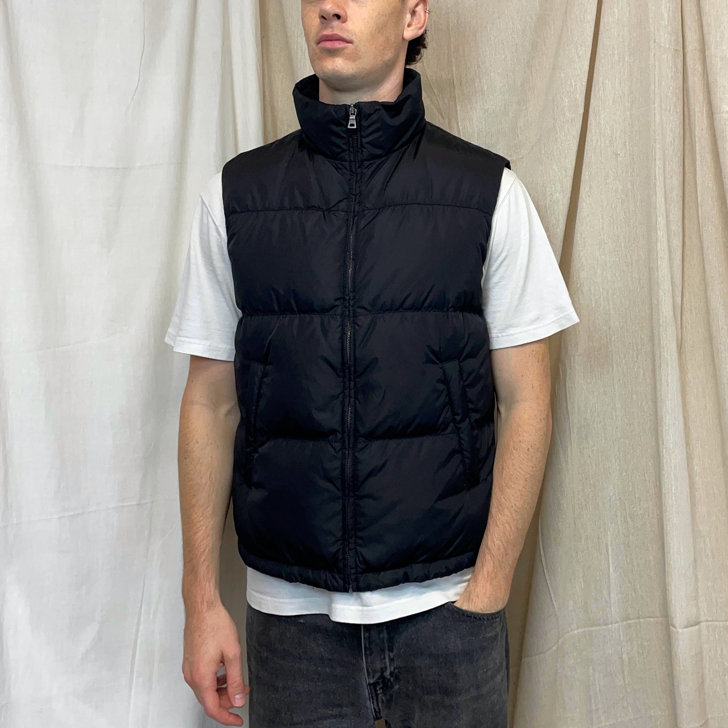 Prada Sport Black 2008 Nylon Down Puffer Gilet