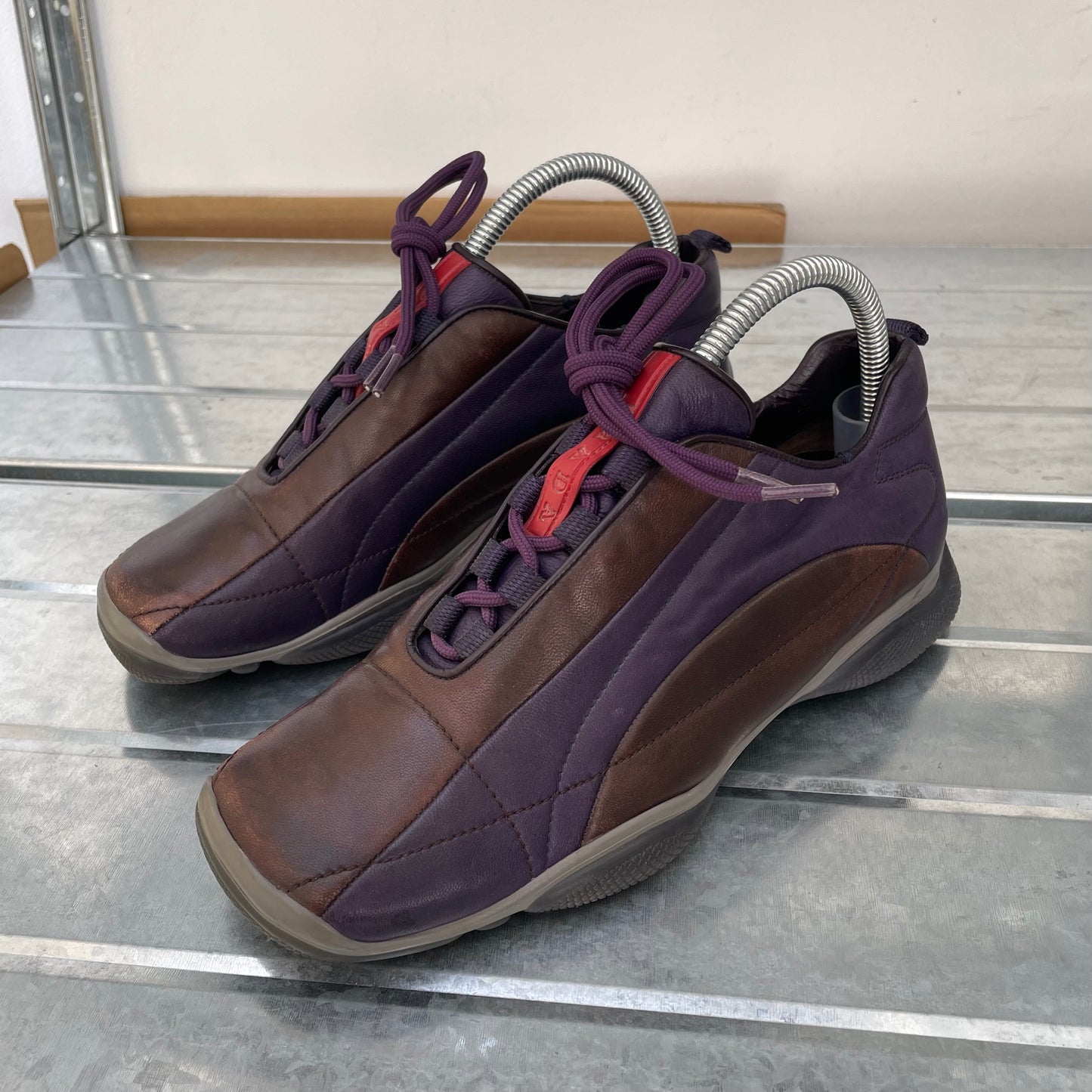 Prada Purple & Brown 00s Leather Trainers