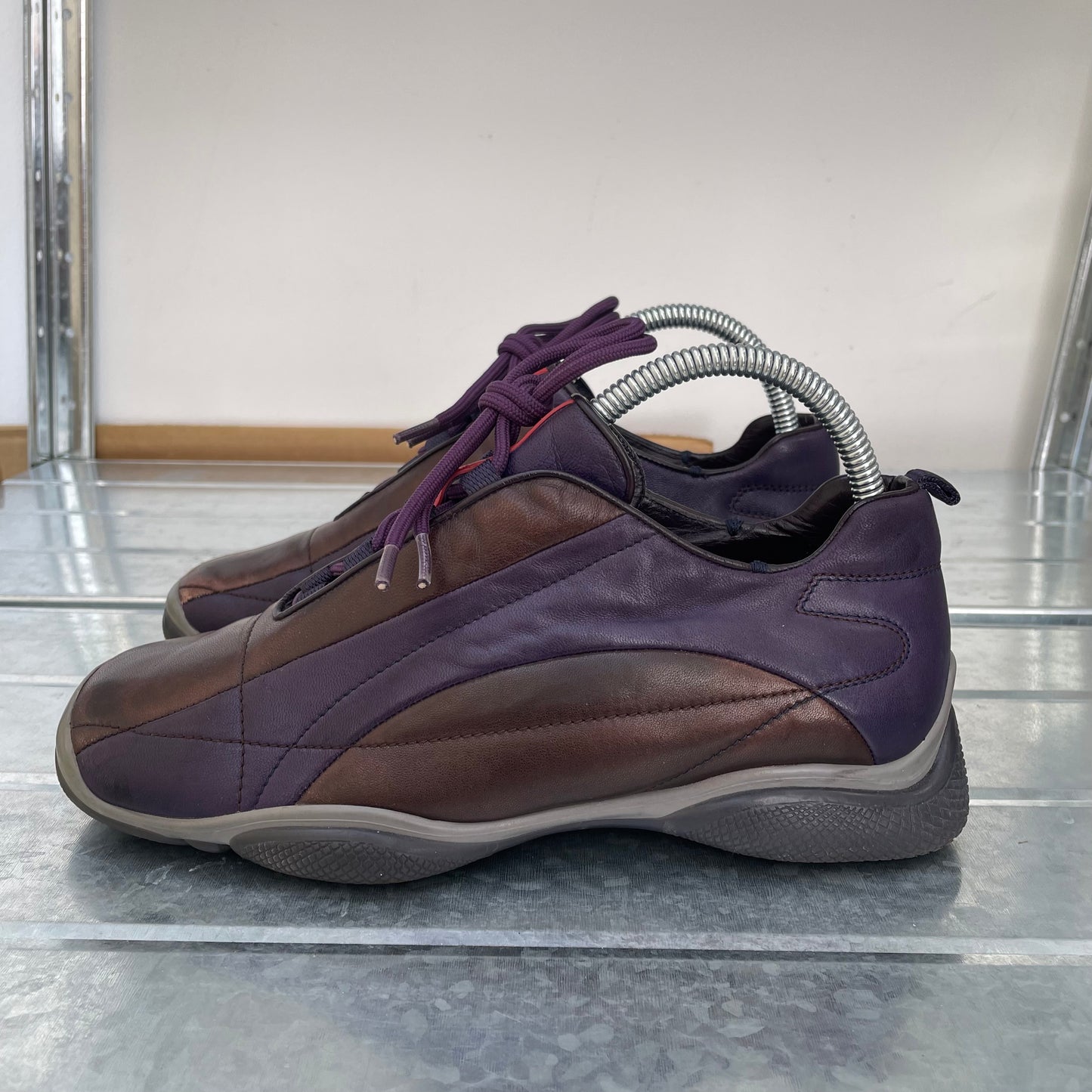 Prada Purple & Brown 00s Leather Trainers