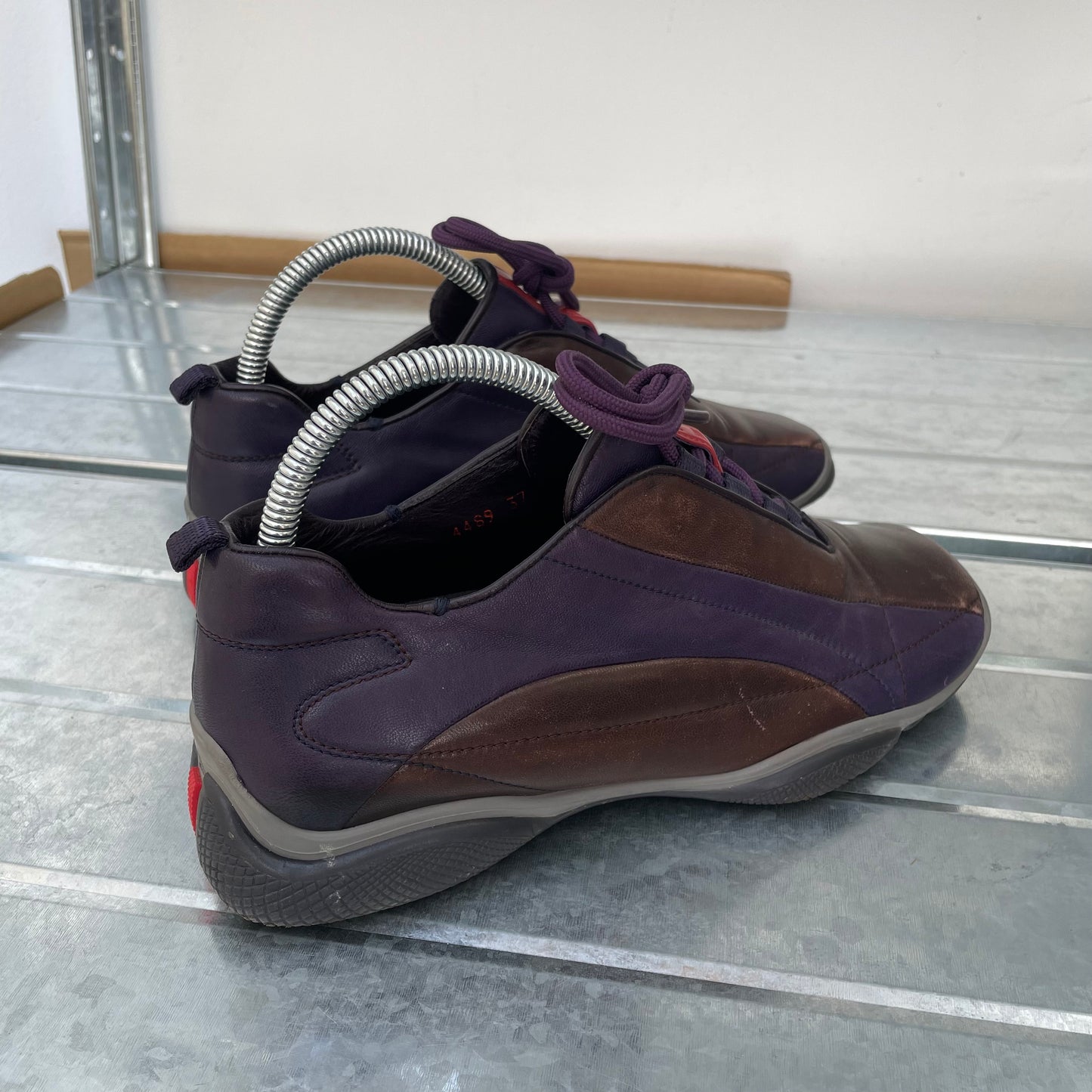 Prada Purple & Brown 00s Leather Trainers