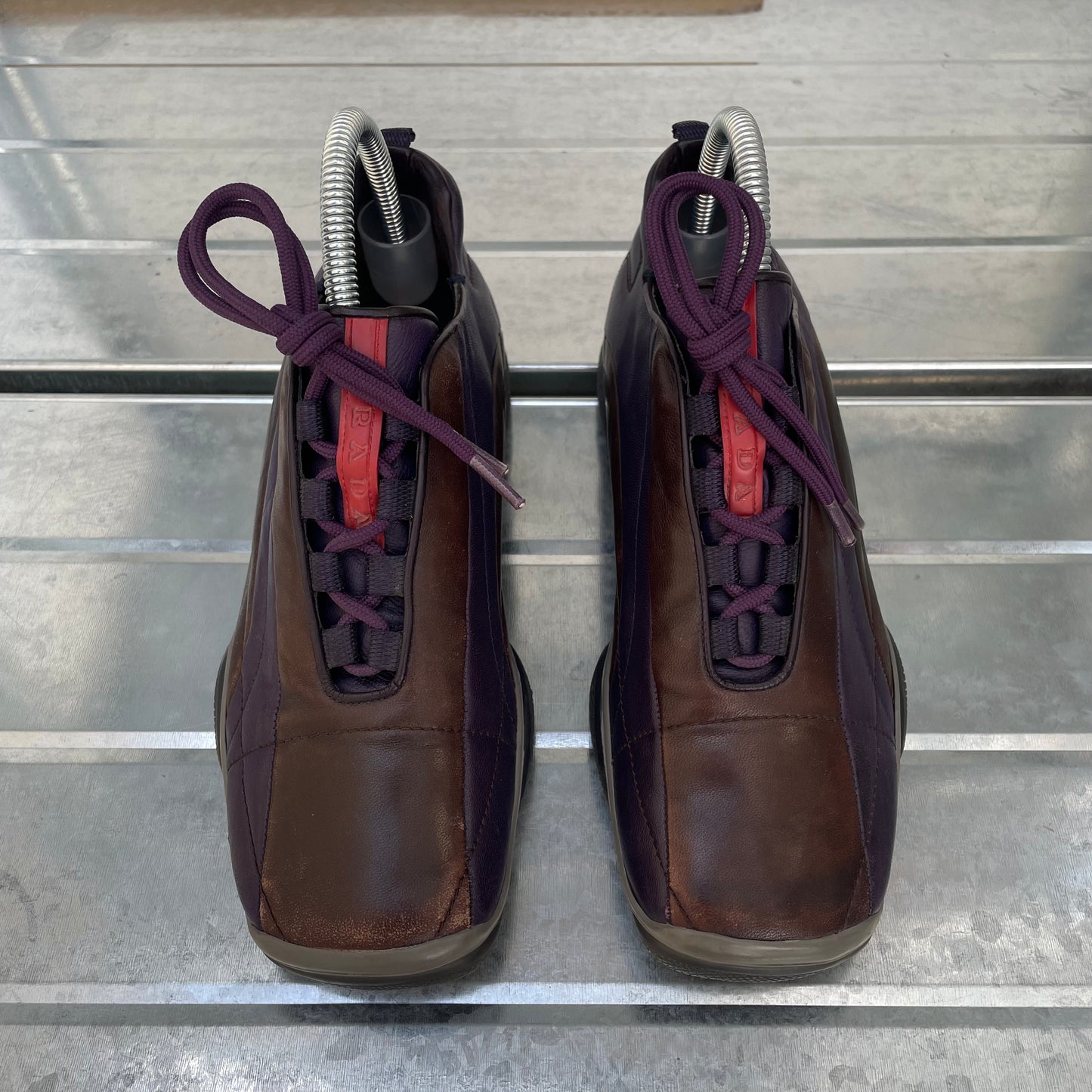 Prada Purple & Brown 00s Leather Trainers
