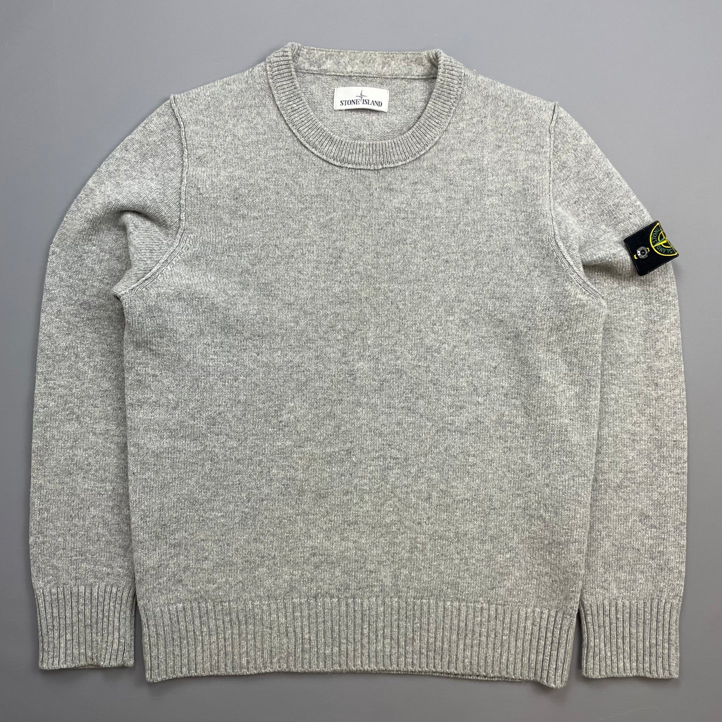 Stone Island Grey AW16 Midweight Wool Knit Crewneck Jumper