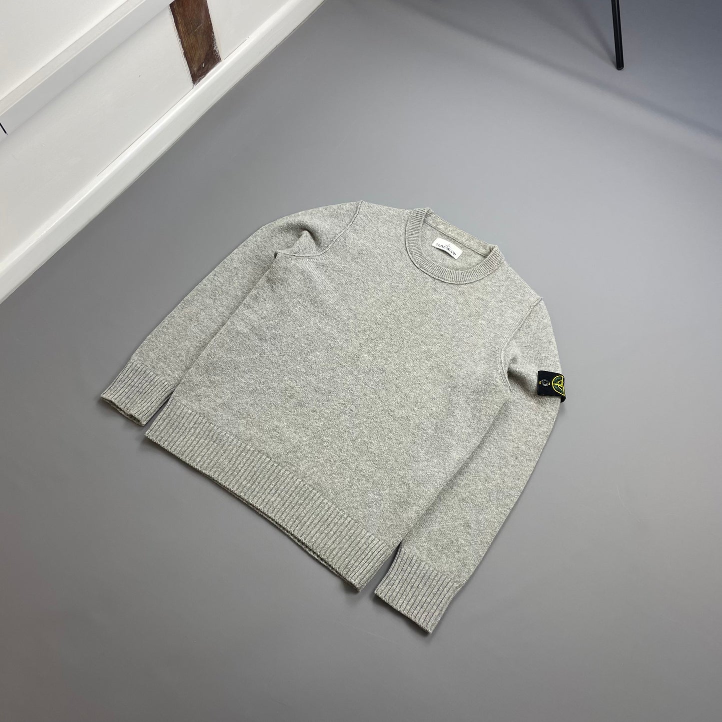 Stone Island Grey AW16 Midweight Wool Knit Crewneck Jumper