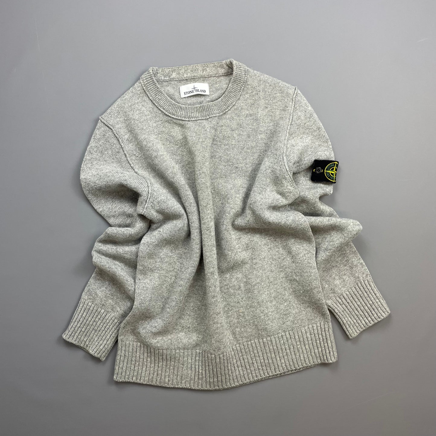 Stone Island Grey AW16 Midweight Wool Knit Crewneck Jumper