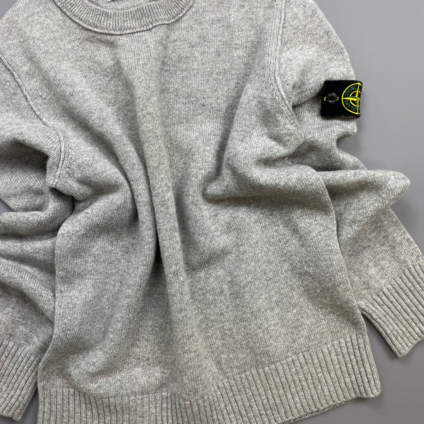 Stone Island Grey AW16 Midweight Wool Knit Crewneck Jumper