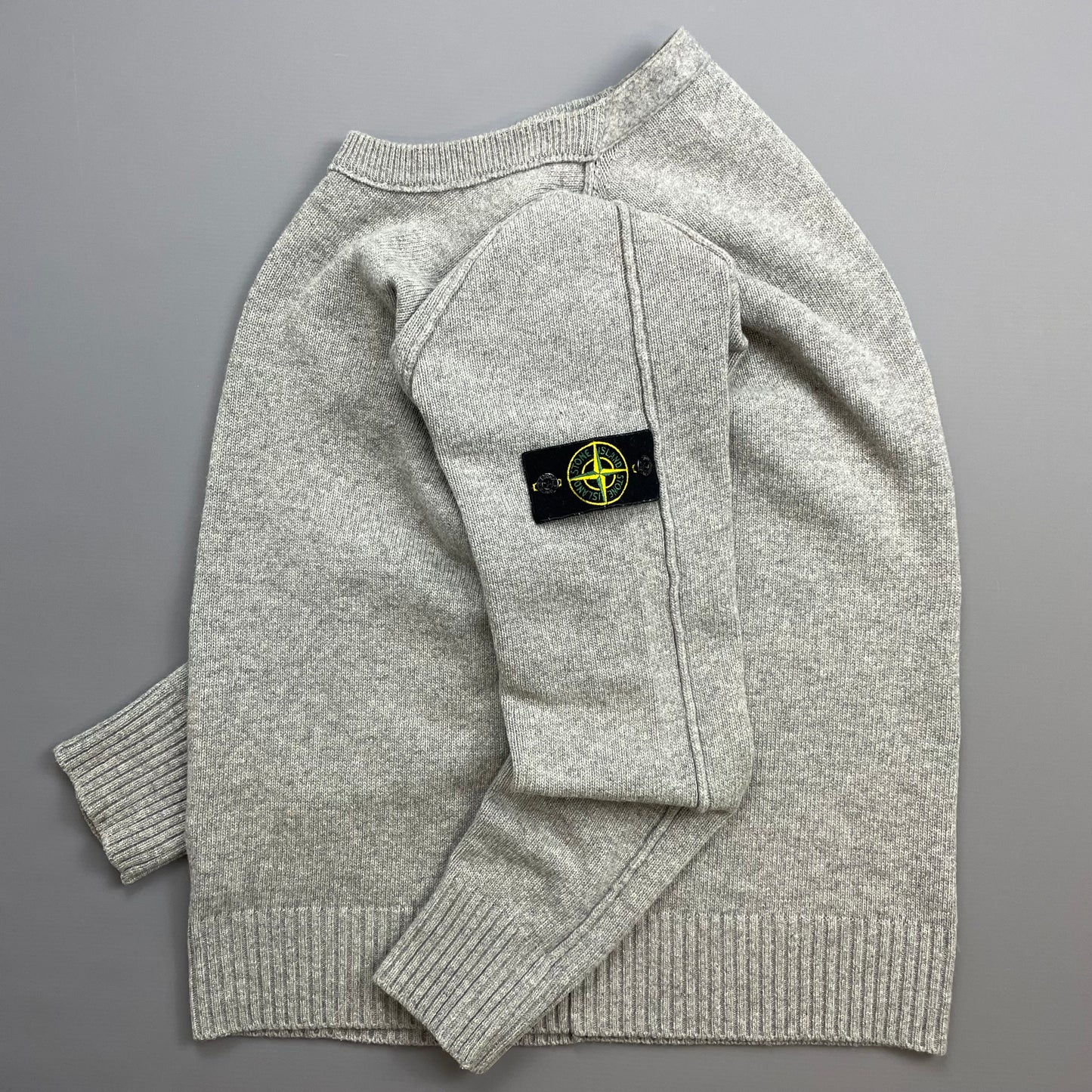 Stone Island Grey AW16 Midweight Wool Knit Crewneck Jumper
