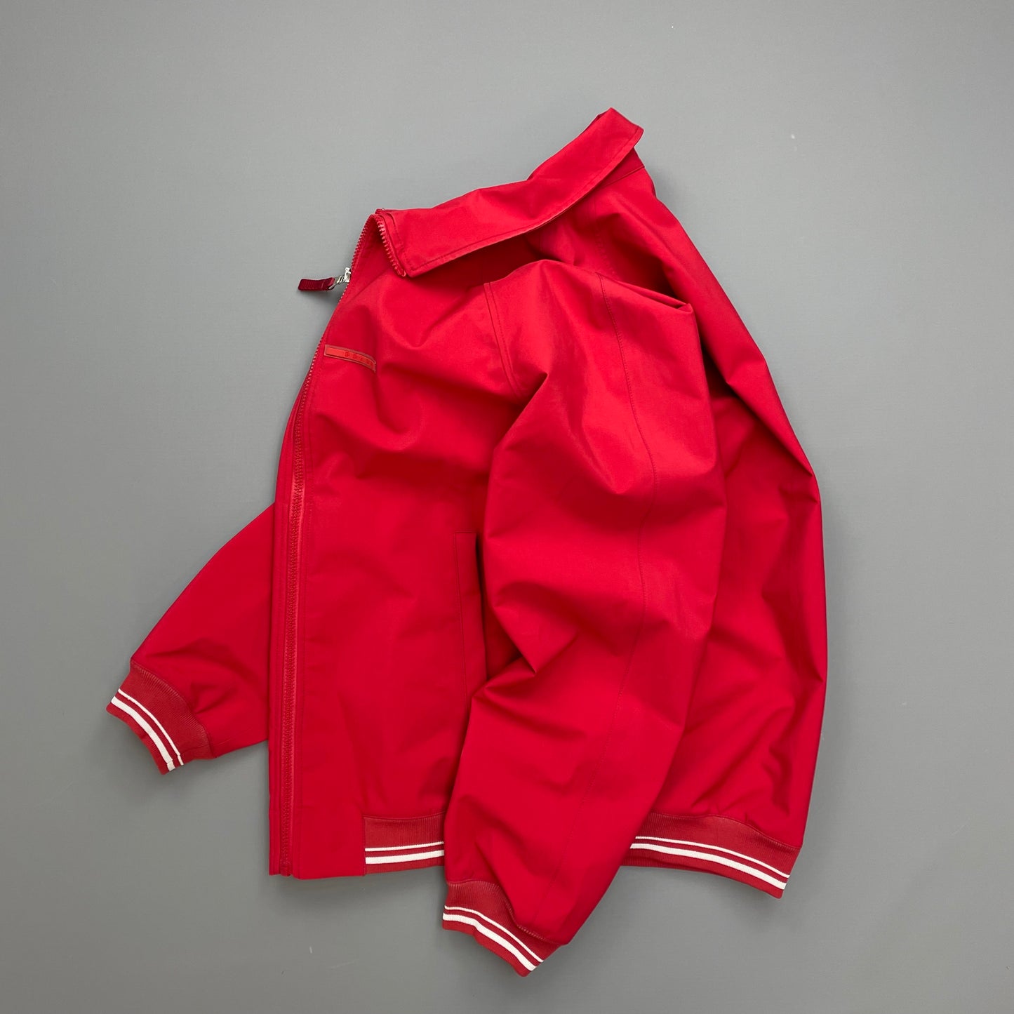 Prada Sport Red waterproof Lightweight Harrington Windbreaker Jacket