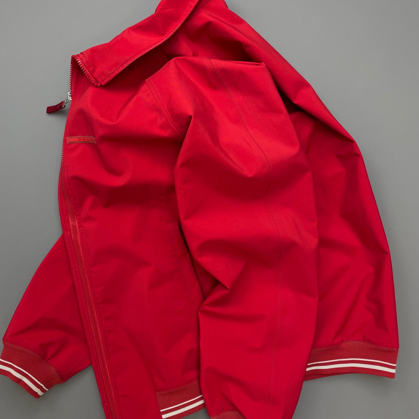 Prada Sport Red waterproof Lightweight Harrington Windbreaker Jacket
