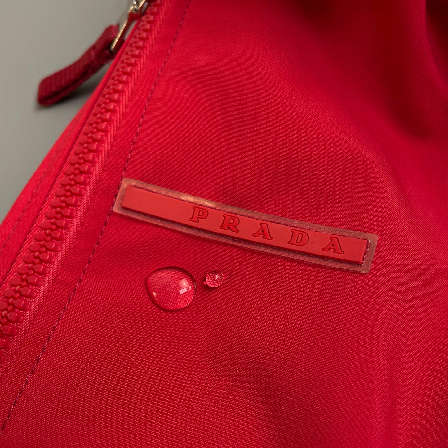 Prada Sport Red waterproof Lightweight Harrington Windbreaker Jacket