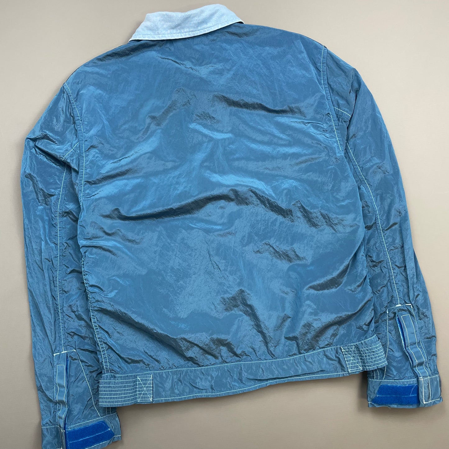 Stone Island Blue SS04 Nylon Metal Two-Tone Lightweight Trucker Jacket