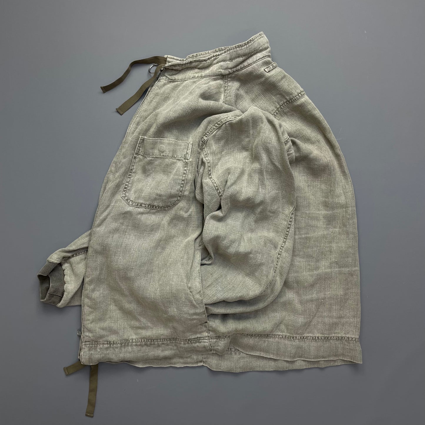 Prada Grey Linen Zip-Through Lightweight Jacket