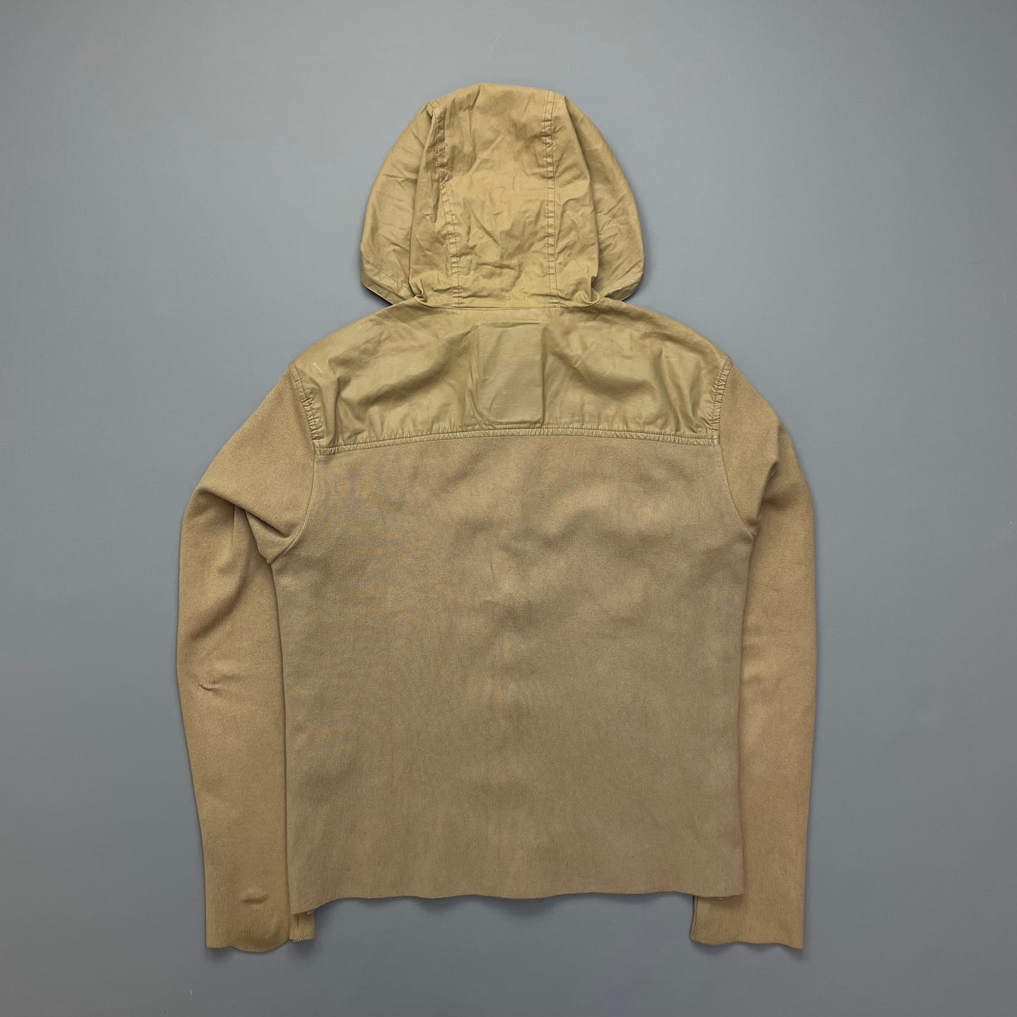 Prada Sport Brown Knit Hoodie with Contrast Hood