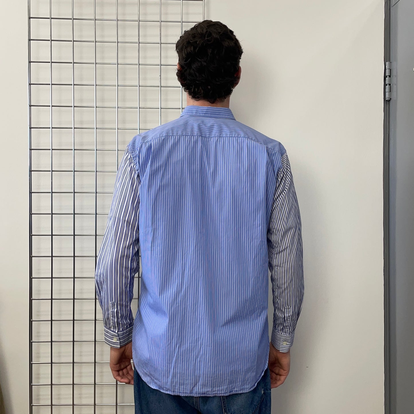 Comme Des Garçons Shirt Blue Multi-Stripe Shirt