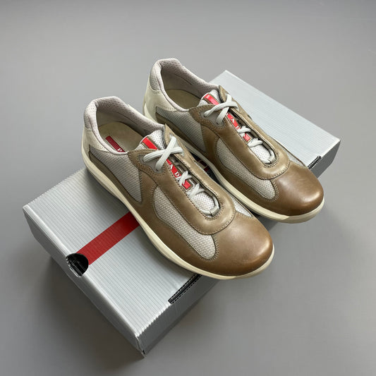 Prada Sport Brown 2008 Leather & Suede Americas Cup Trainers BNWT