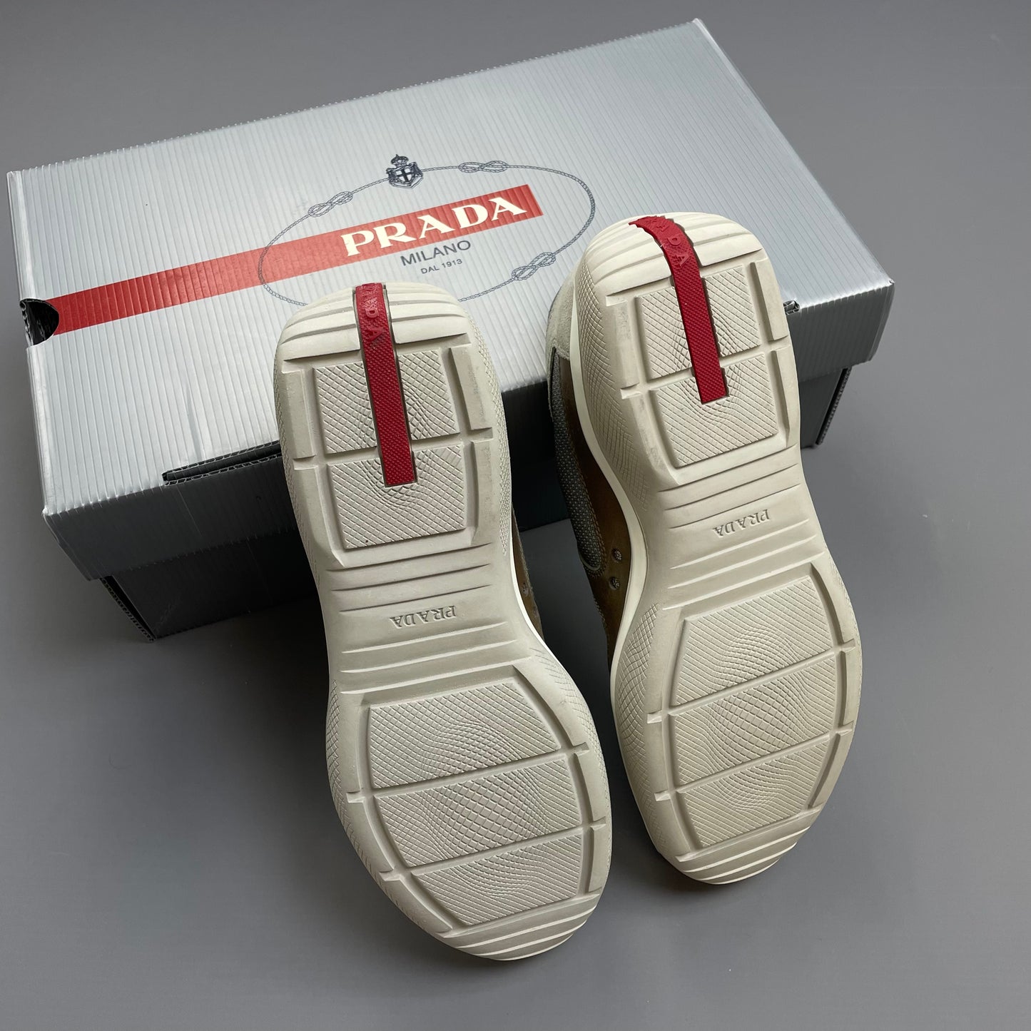 Prada Sport Brown 2008 Leather & Suede Americas Cup Trainers BNWT