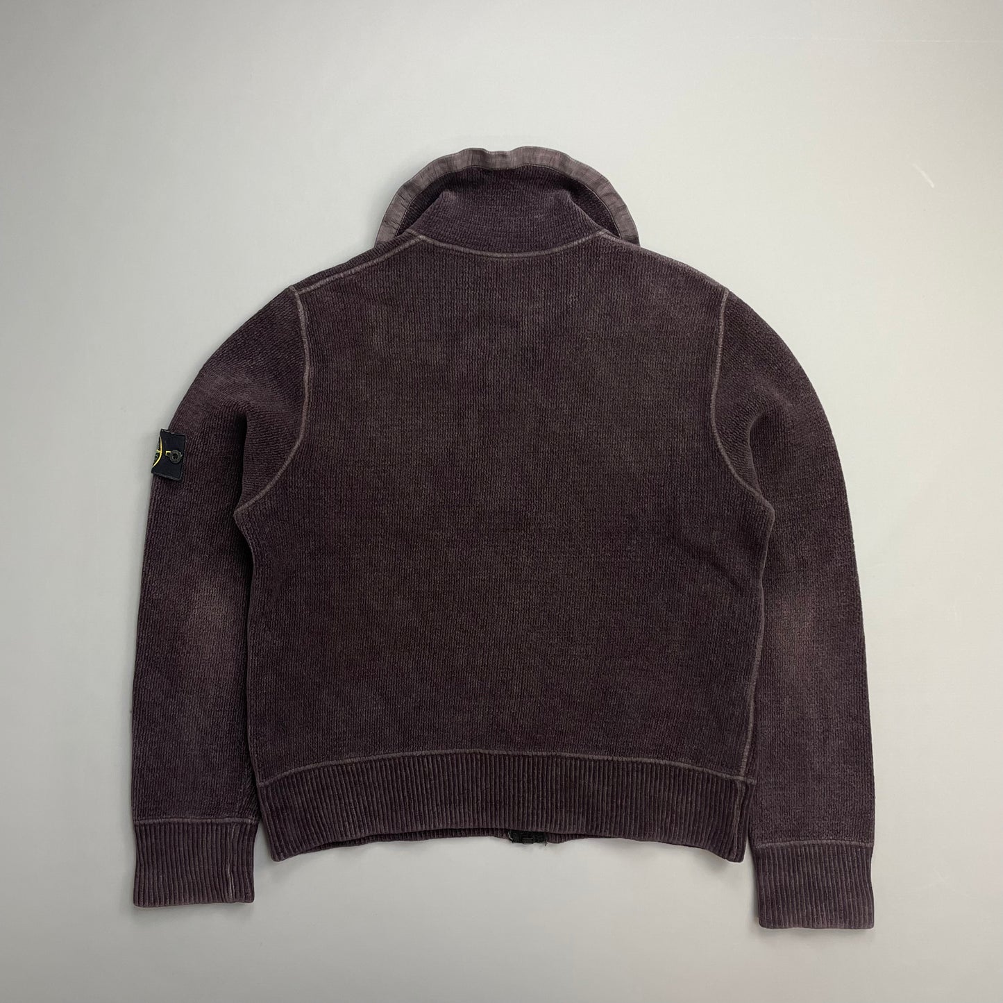 Stone Island Burgundy Brown AW07 Chenille Zip-Through Fleece Jacket