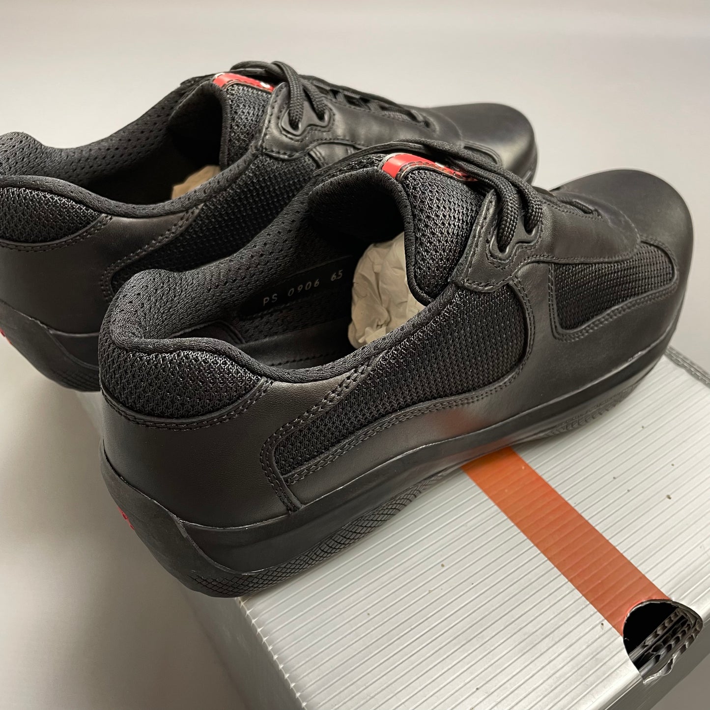 Prada Sport Black 2009 Leather Americas Cup Trainers BNWT