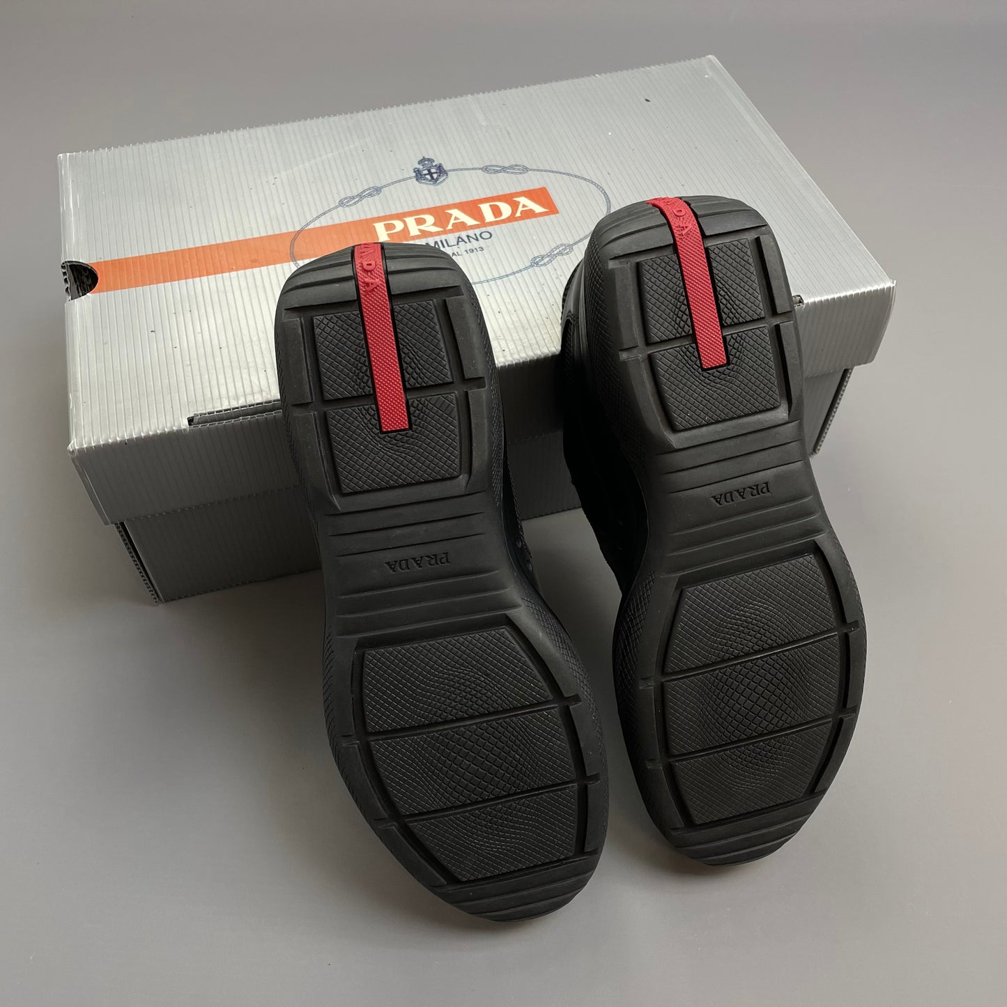 Prada Sport Black 2009 Leather Americas Cup Trainers BNWT