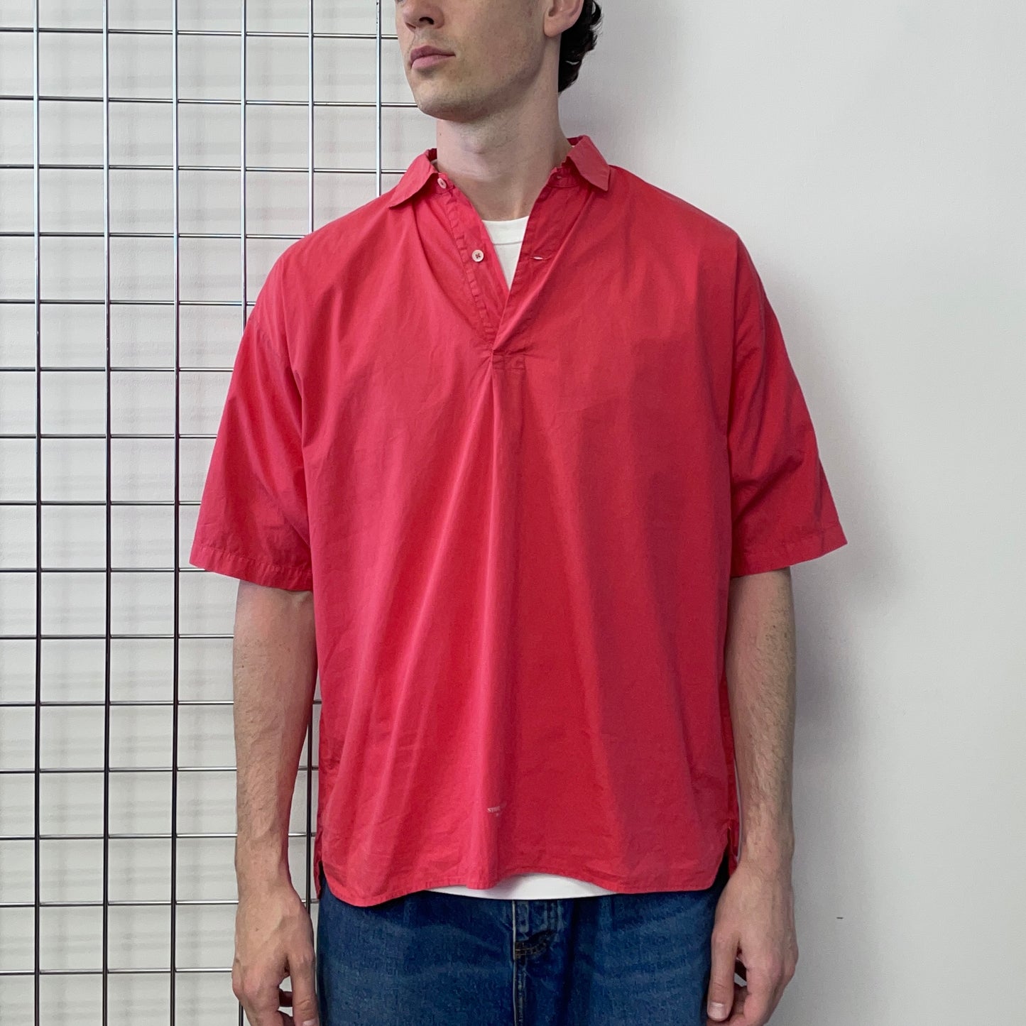Stone Island Marina Red 80s Pullover Short Sleeve Polo Shirt