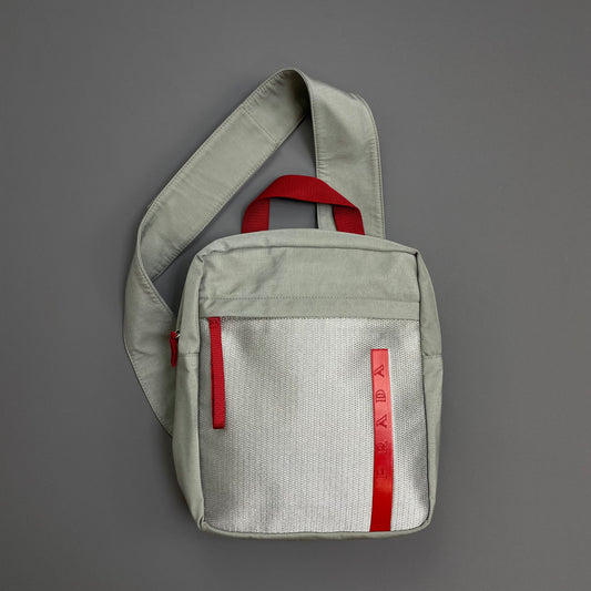 Prada Sport Grey 1999 Nylon Mesh Sling Crossbody Bag