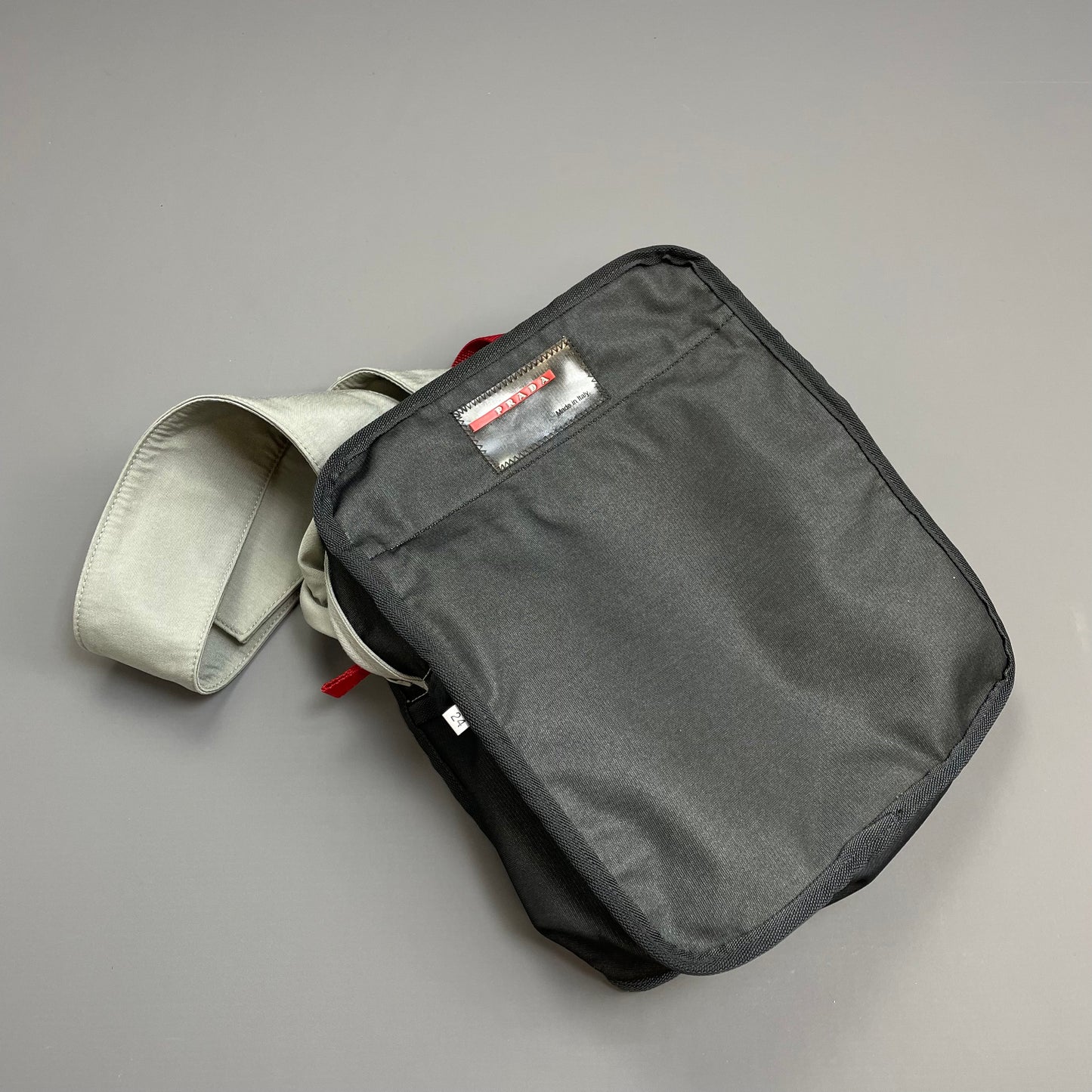 Prada Sport Grey 1999 Nylon Mesh Sling Crossbody Bag